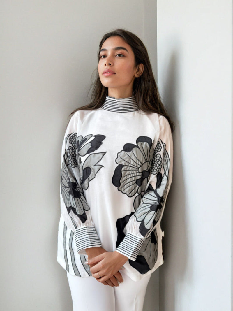 Organza Patchwork Shirt Coord