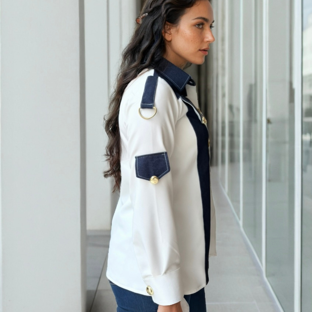 Denim Panel Shirt