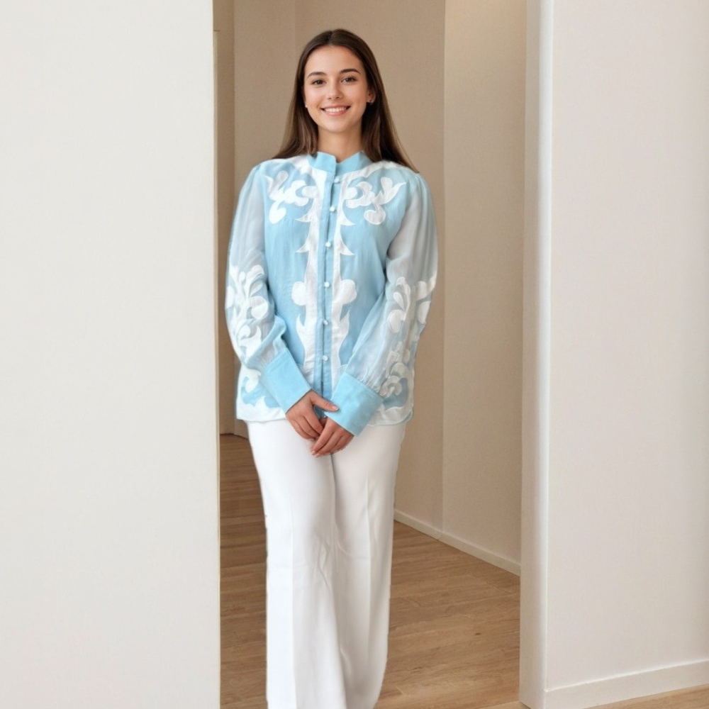 Organza Patchwork Shirt Set