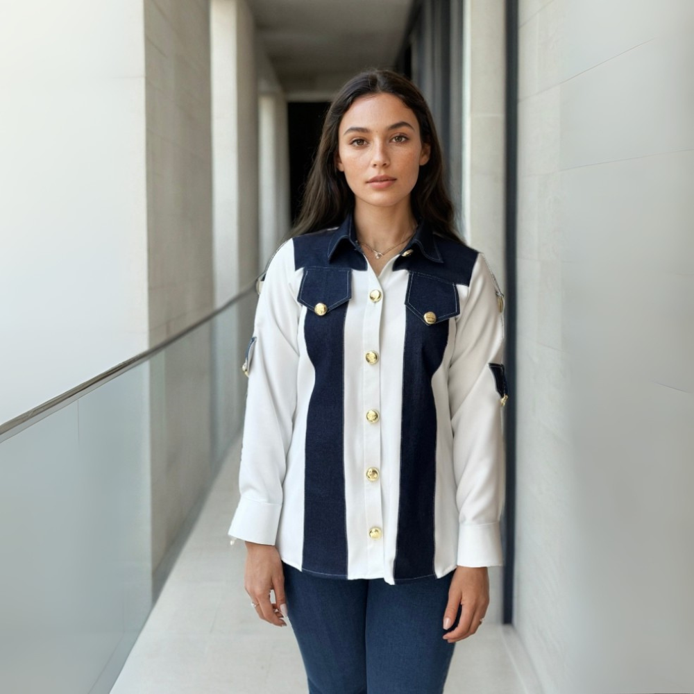 Denim Panel Shirt
