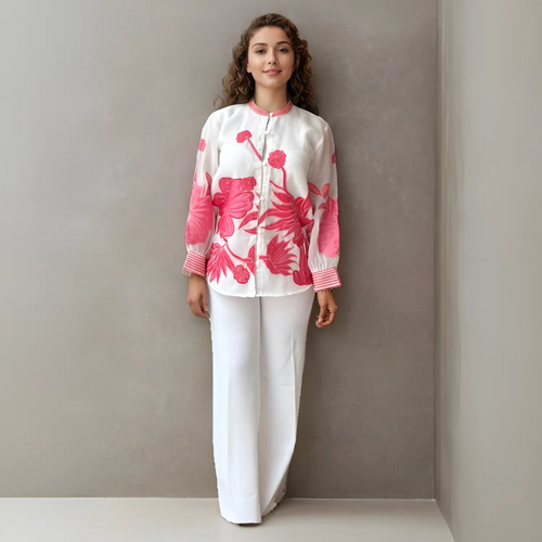 Crimson Patchwork Shirt