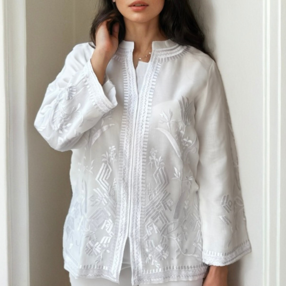 White On White Embroidery Coord Set