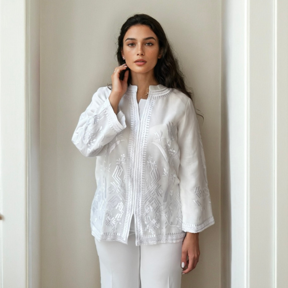 White On White Embroidery Coord Set